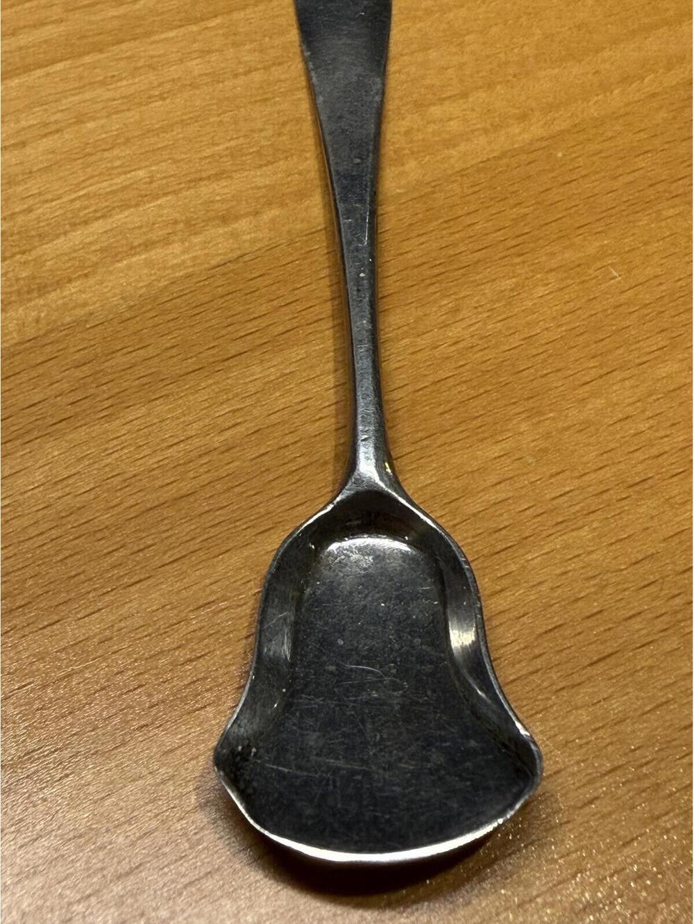 Vintage Silverplate Salt Spoon Monogram TWM Shell Bowl Design